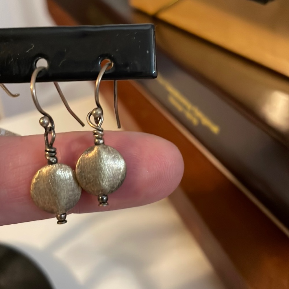 Bali silver round earrings